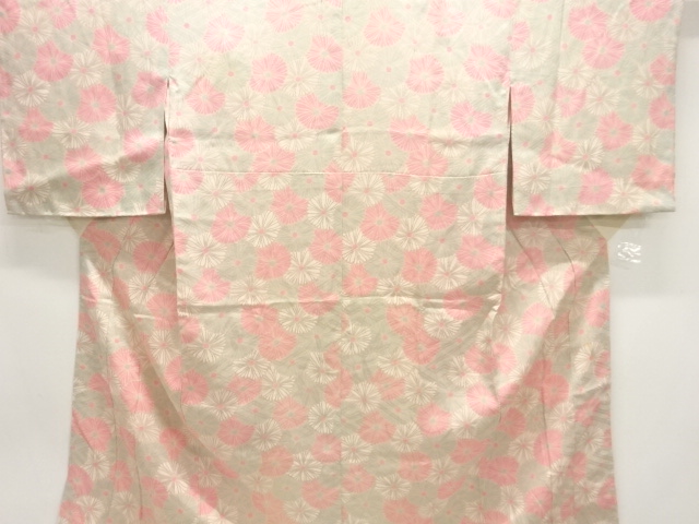 JAPANESE KIMONO / ANTIQUE JUBAN / SILK / MON KINSHA / KIKU